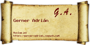Gerner Adrián névjegykártya
